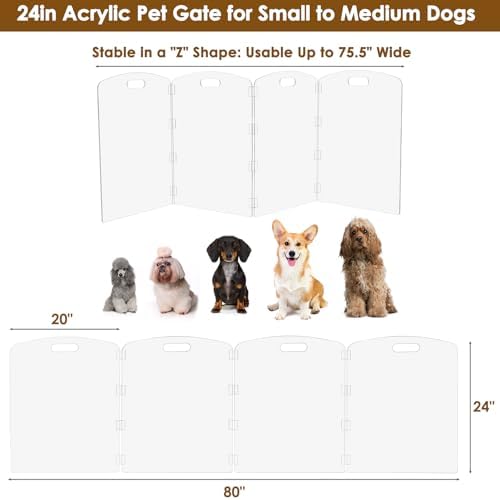 Modern Frame Clear Acrylic Freestanding Pet Gate - Image 3
