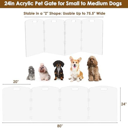 Modern Frame Clear Acrylic Freestanding Pet Gate - Image 3