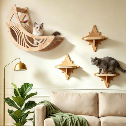Moon and Star Cat Wall Mount by Unknown