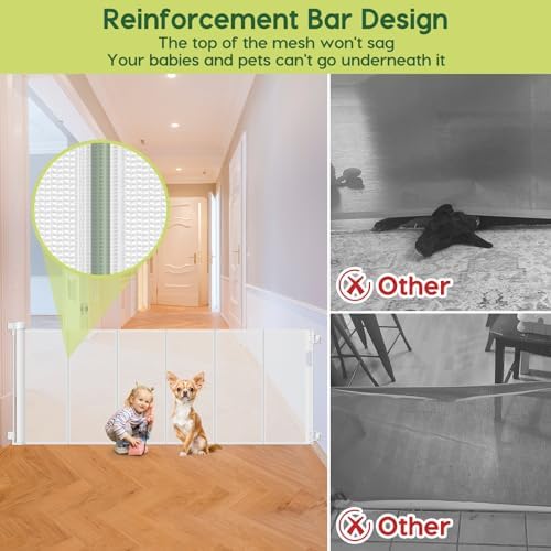 Reinforced 80 Inch Extra Wide Retractable Baby Gate - Image 3