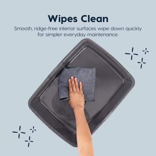 IRIS USA Cat Litter Box Small, High Sided, Scatter Shield - Image 4