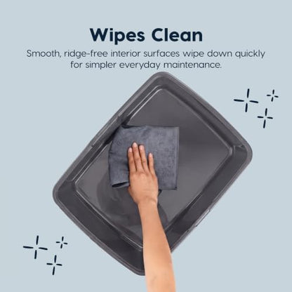 IRIS USA Cat Litter Box Small, High Sided, Scatter Shield - Image 4