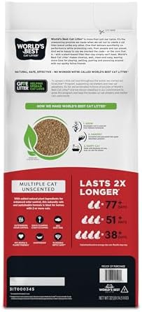 World's Best Cat Litter Multiple Cat, Odor Control, 32 lb Bag - Image 2