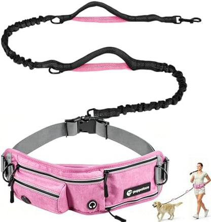 Hands Free Dog Leash with Waist Pack Bungee by Puppalace