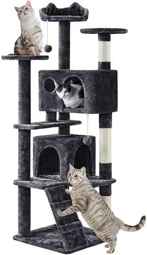 Yaheetech 62in Cat Tree Tower, Double Condo, Scratch Posts by Yaheetech