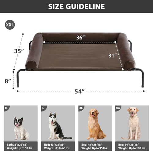 RRPETHOME Large Elevated Cooling Cot, Portable Outdoor Raised Dog Bed - Image 2