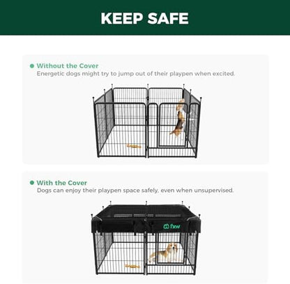 FXW Rollick Dog Playpen with Mesh Top Cover, 8 Panels - Image 5