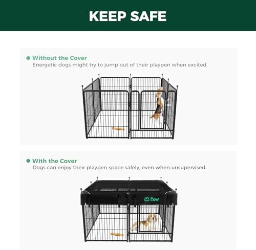 FXW Rollick Dog Playpen with Mesh Top Cover, 8 Panels - Image 5