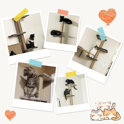 PAWSCRAT 5-Tier Wall-Mounted Cat Tree, 80-Inch Sisal Post - Image 6