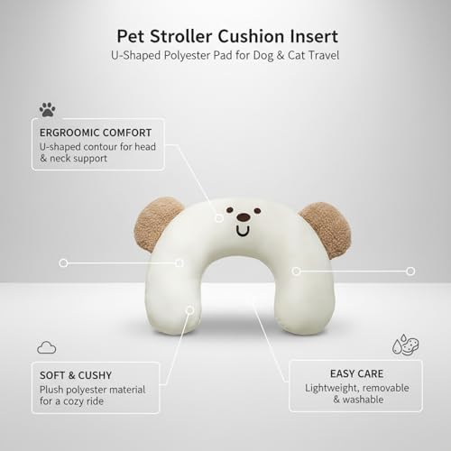 U-Shaped Pet Stroller Cushion Insert, Soft Polyester Pad - Image 4