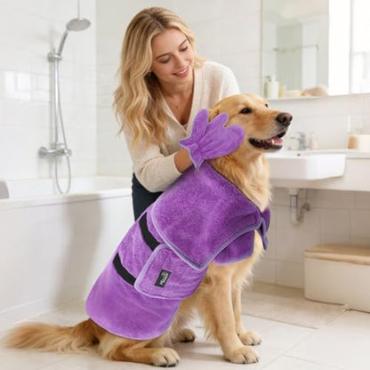 Mihachi Dog Bathrobe Towel Wrap Fast Drying - Image 3