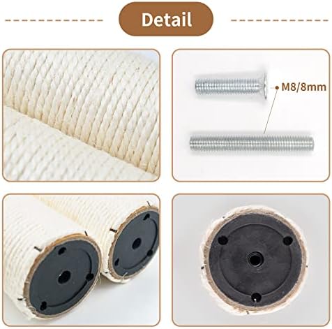 10" Cat Scratching Replacement Posts Sisal Spare Scratcher Refill Post - Image 2
