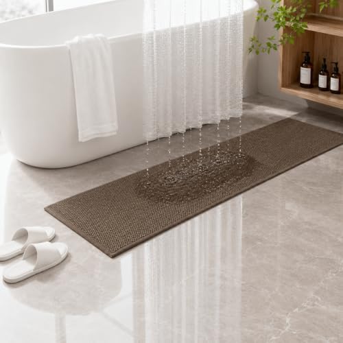15'' Wide Long Bath Runner Mat, Super Absorbent Non-Slip Bathroom Rug - Image 4