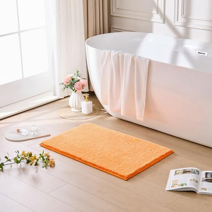 CozeCube Orange 36"x24" Shaggy Non Slip Soft Washable Bath Mat - Image 2