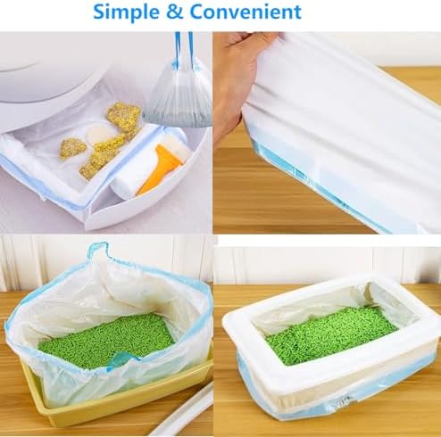100 Count Cat Drawstring Litter Box Liners 26.6x16.7 inches 2Mils Super Thick - Image 5