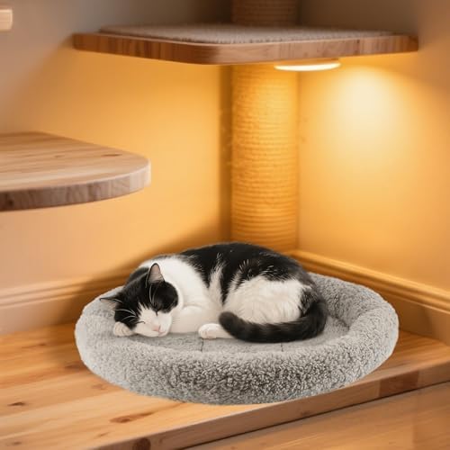 Enjoying Plush Cat Bed Mat Diameter 19.5" Round Pad - Image 5