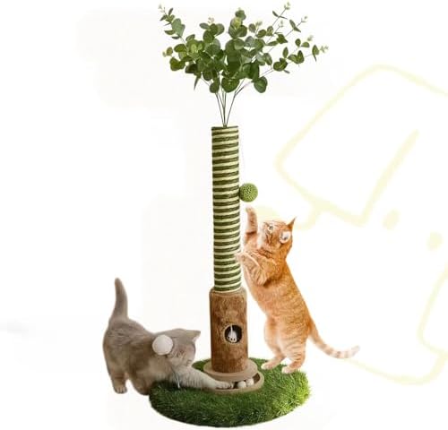 Cat Scratching Post, Two Tone Tall Sisal Scratch Pole by Unknown