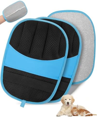 2 Pack Pet Hair Removal Glove, Five-Finger Tool by RZPTL
