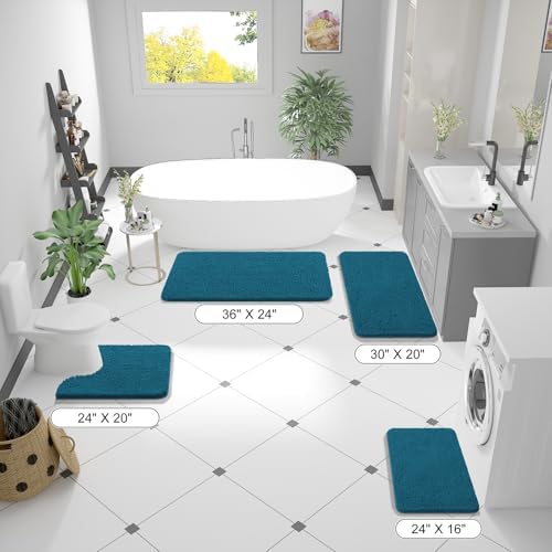 OLANLY Bathroom Runner Rugs 47x17, Extra Soft Absorbent Chenille Bath Rugs - Image 2
