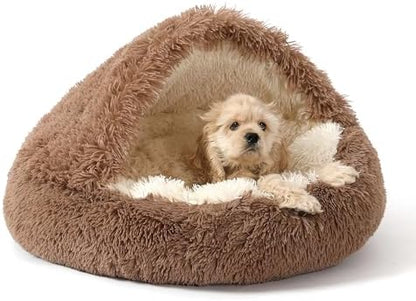 NOYAL Hooded Donut Bed, Calming Cave by Noyal