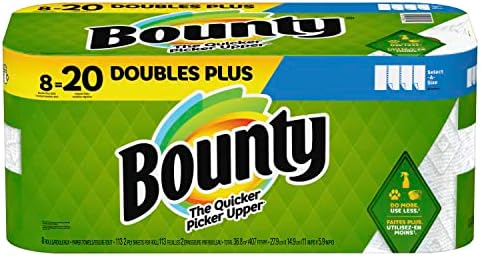 Bounty Select-A-Size Paper Towels, 8 Double Plus Rolls White, 113 Sheets Per by Bounty