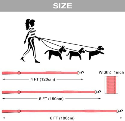 Joytale Dog Leash for Large Dogs that Pull, Double Handle, Neon Pink - Image 6