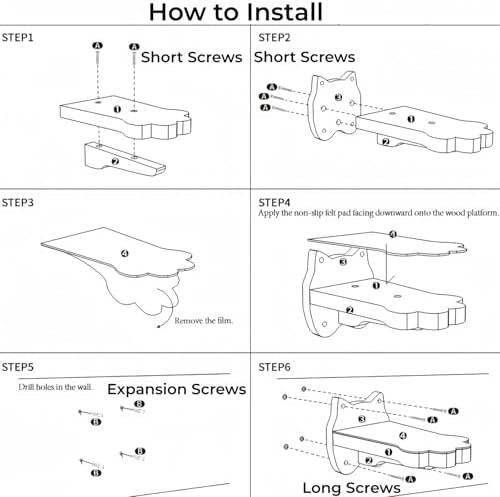 Tlence 3 Pack Cat Wall Shelves for Cats Steps, Wall Mounted Floating Cat - Image 5