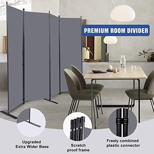 Room Divider 4 Panel-88''Wide, 6FT Room Dividers and Folding Privacy Screens - Image 4