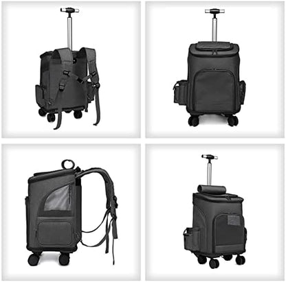 Wheeled Pet Carrier Backpack Pet Stroller, Travel Carrier, Car Seat - Image 6