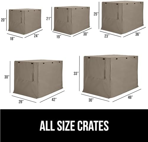 GORILLA GRIP Dog Crate Covers, Wire Kennel Topper, 36 in, Light Taupe - Image 3