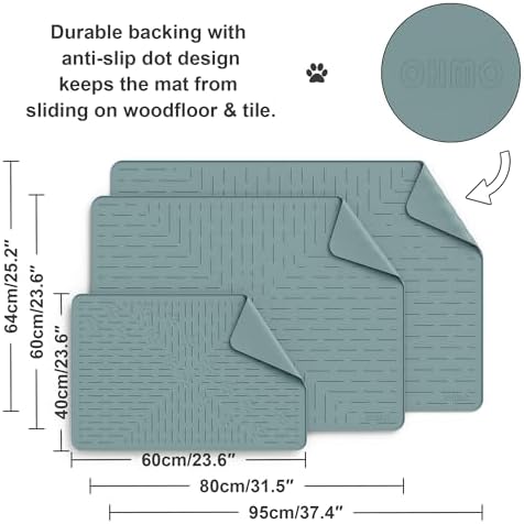 OHMO XL Cat Litter Mat, 37.5x25.2 Silicone Trapping Mat Light Blue - Image 5