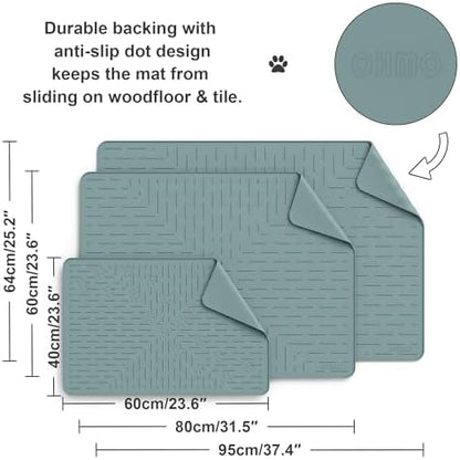 OHMO XL Cat Litter Mat, 37.5x25.2 Silicone Trapping Mat Light Blue - Image 5