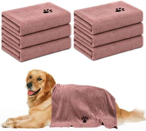 Microfiber Dog Towels 6 Pack, Perfect Shower & Bath Supplies by Unknown