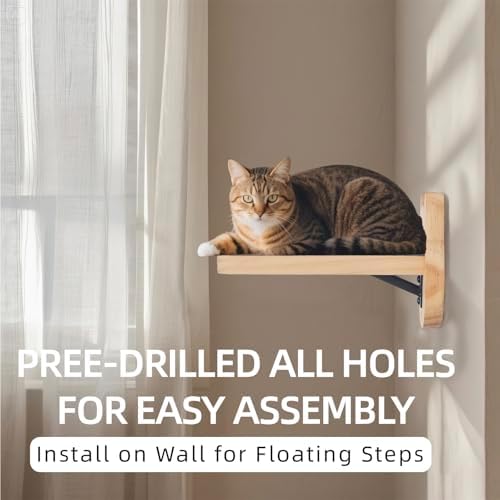 ESPETS Natural Solid Wood Cat Wall Floating Steps - Image 5
