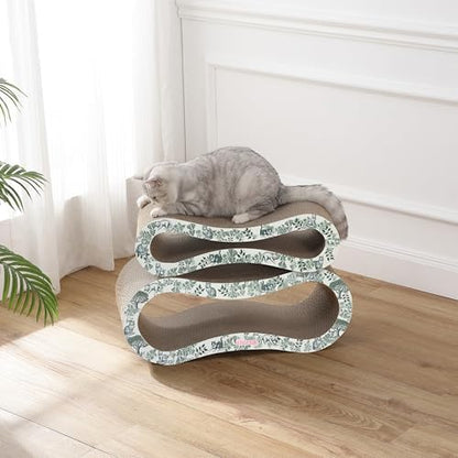 CSR1014F Suvi 26" Modern Cardboard Infinity 2-in-1 Lounge Bed Cat Scratcher - Image 7
