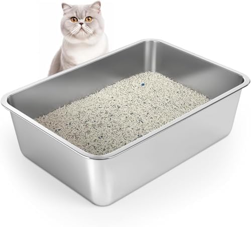 WENBOKMIN Stainless Steel Cat Litter Box by Wenbokmin