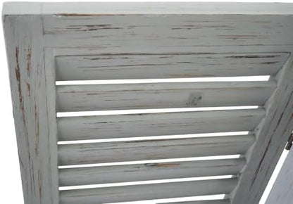 35" T Room Divider Screen, Rustic Wooden 3 Panel Louvered Privacy Divider - Image 3
