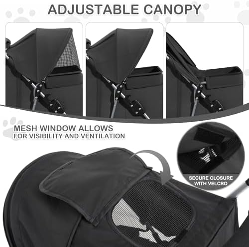 MoNiBloom Pet Stroller for Small/Medium Dogs and Cats up to 33 lbs - Image 3