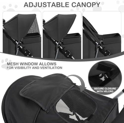MoNiBloom Pet Stroller for Small/Medium Dogs and Cats up to 33 lbs - Image 3