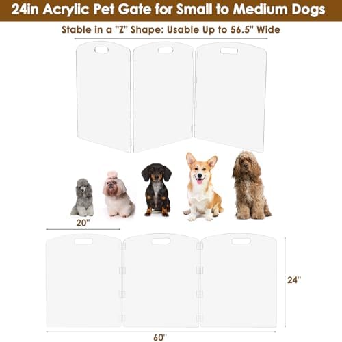 Modern Frame Clear Acrylic Freestanding Pet Gate - Image 4