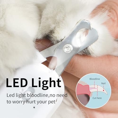 PAKEWAY Cat Nail Clipper with LED Light, Safe & Precise - Image 3