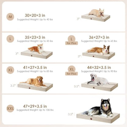 EHEYCIGA Extra Large Memory Foam Flat Dog Bed Washable - Image 3