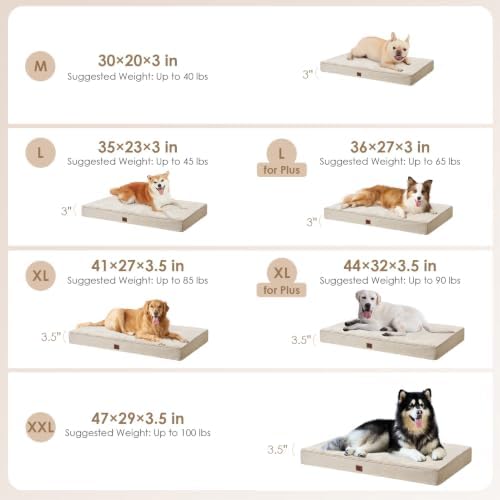 EHEYCIGA Large Memory Foam Dog Crate Bed Washable - Image 3