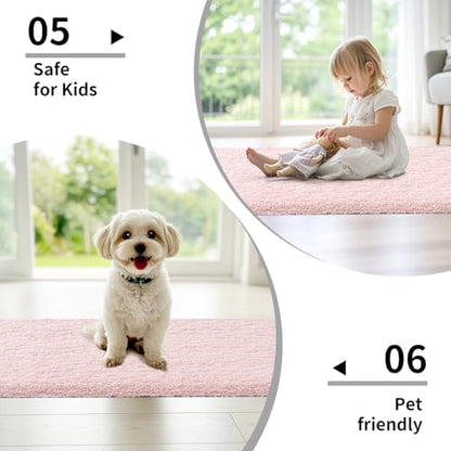 Disolla Sakura Pink Bathroom Runner Rug 24x70, Plush Extra Large Bath Mat - Image 6