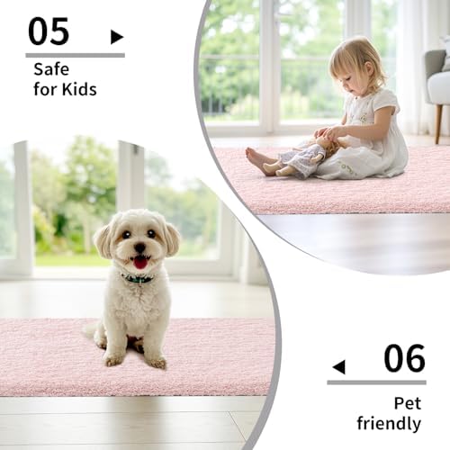 Disolla Sakura Pink Bathroom Rugs 20x32, Non-Slip Plush Thick Bath Mat - Image 6