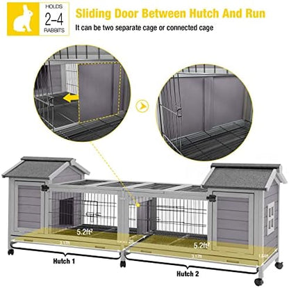 Aivituvin Rabbit Hutch Bunny Cage - Image 3
