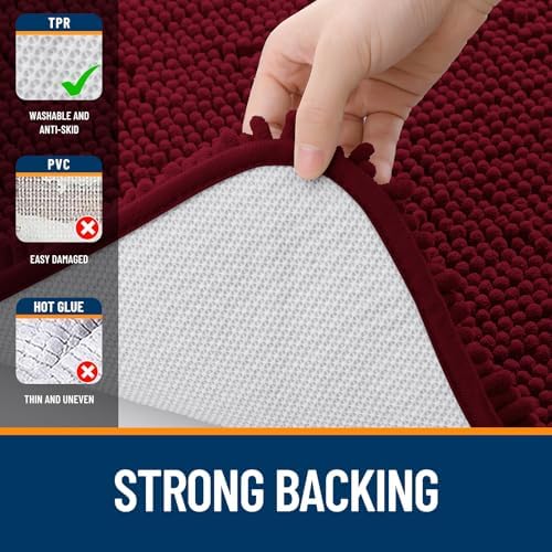 OLANLY Bathroom Rugs 32x20, Extra Soft Absorbent Chenille Bath Rugs - Image 6
