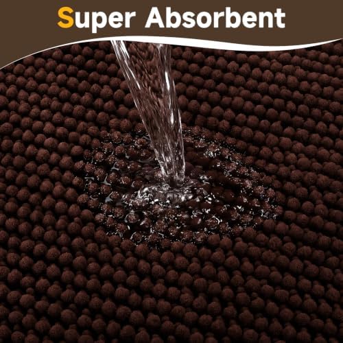 Ophanie Brown Bathroom Rugs Sets 3 Piece, Soft Chenille Bath Mat, Non Slip - Image 5