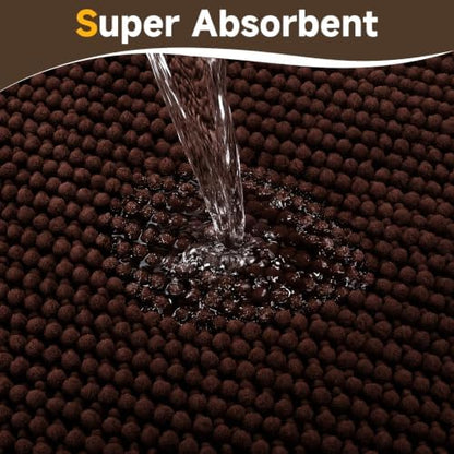 Ophanie Brown Bathroom Rugs Sets 3 Piece, Soft Chenille Bath Mat, Non Slip - Image 5