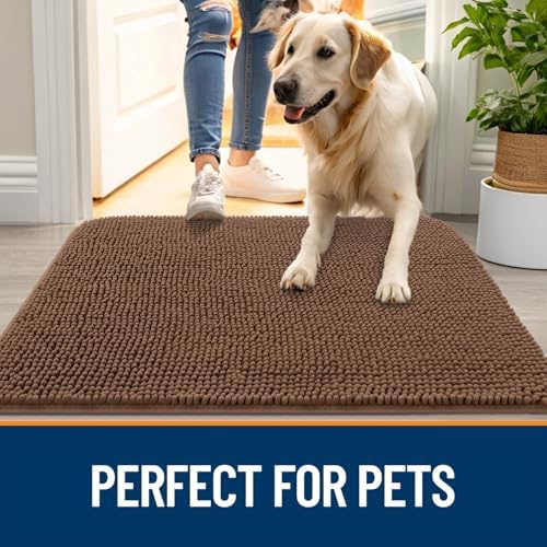 OLANLY Dog Door Mat for Muddy Paws 59x24, Super Absorbent Chenille Mud Mat - Image 6